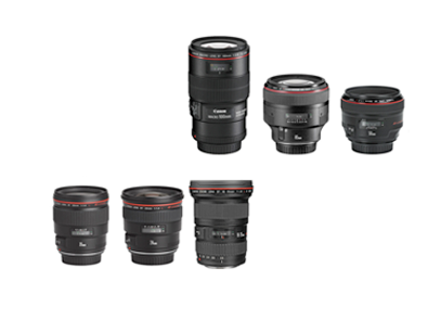 Set Canon EF (16-35, 24, 35, 50, 85, 100, 135mm) L Fullframe Rental